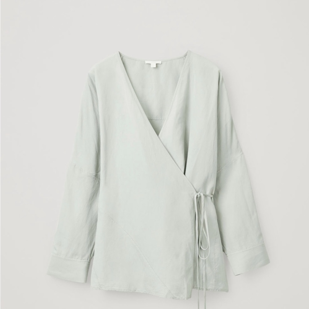 Cos Wrap Top Light Mint Size 6 - Picture 2 of 5